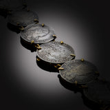 Antique French Louis XIV–XV Sterling Silver Coin Bracelet in 18KT Yellow Gold