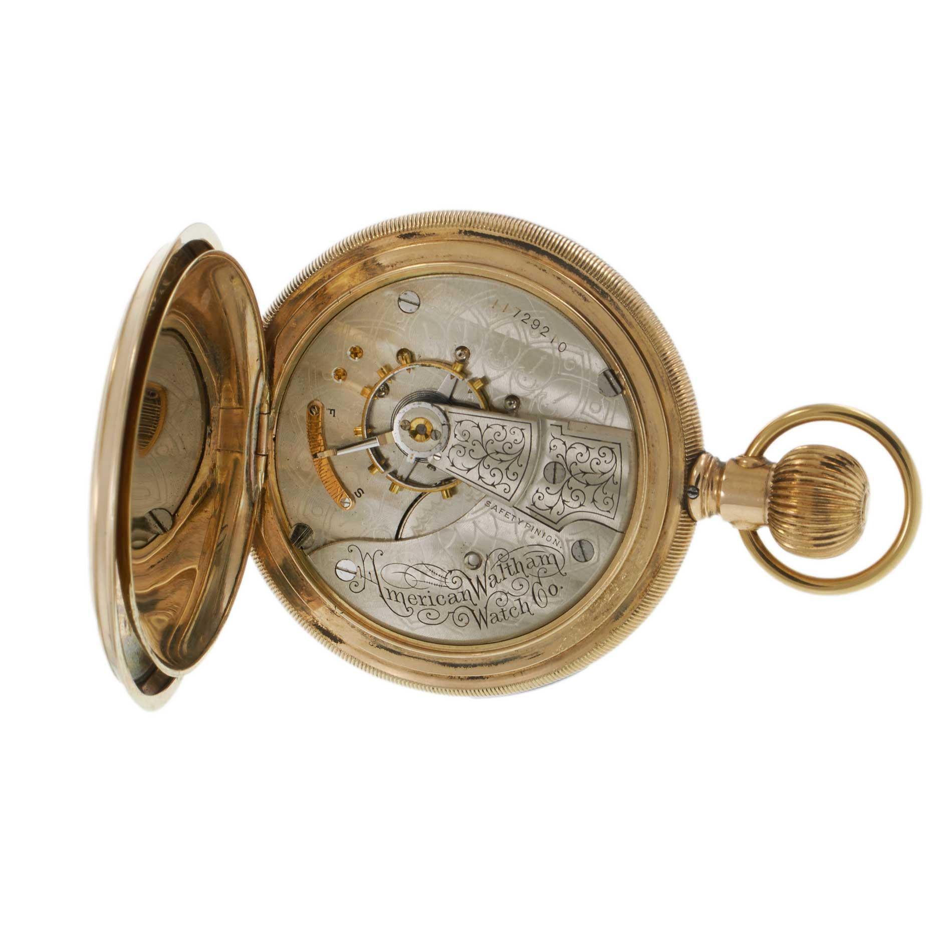 Antique Circa 1902 Waltham 14KT Gold Hunter Case Pocket Watch