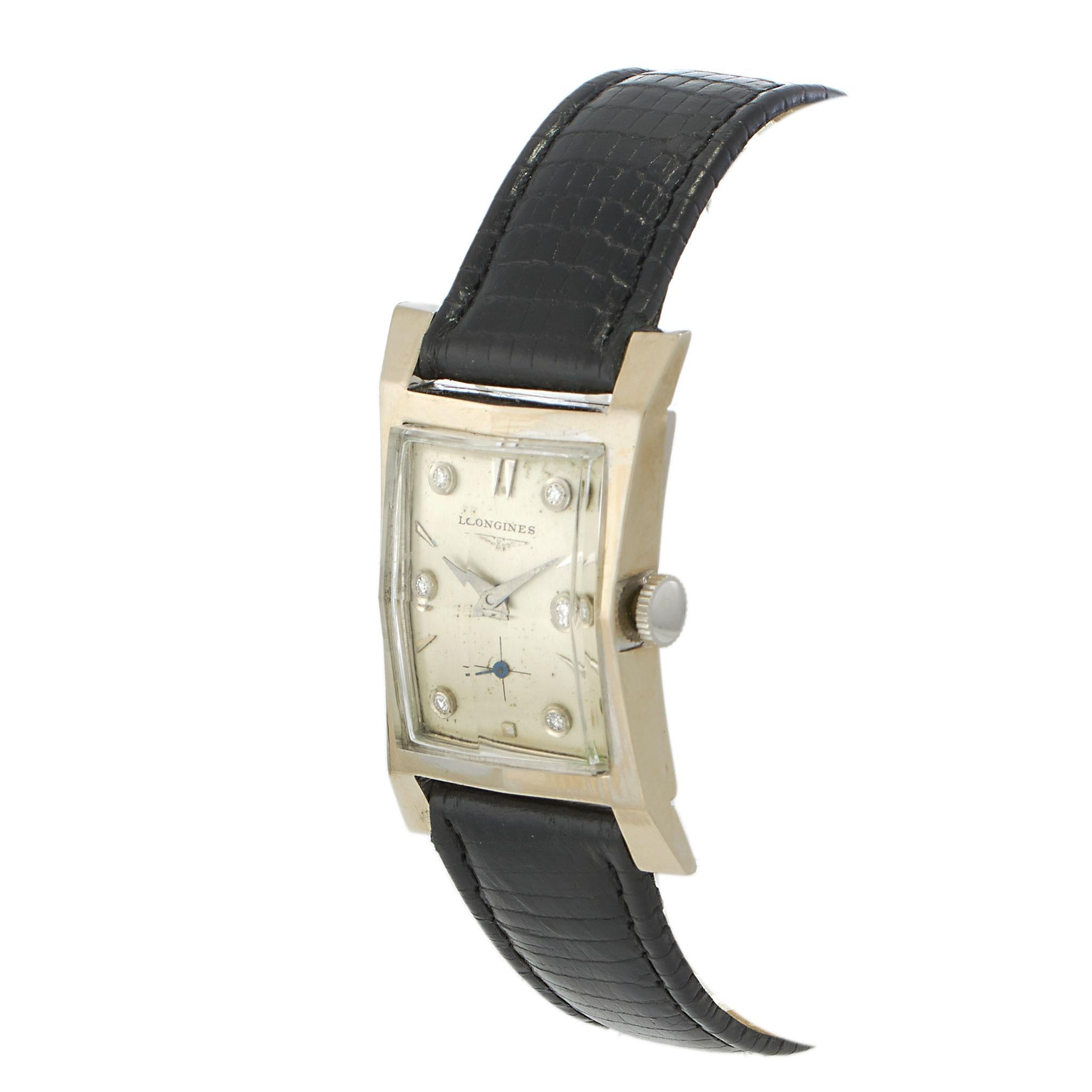 Vintage Circa 1956 Longines-Wittnauer 14KT White Gold Diamond Dial Watch