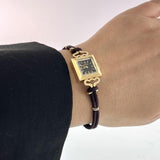 Vintage 1950s LeCoultre 14KT Gold Dress Watch with Black Dial – Manual Wind