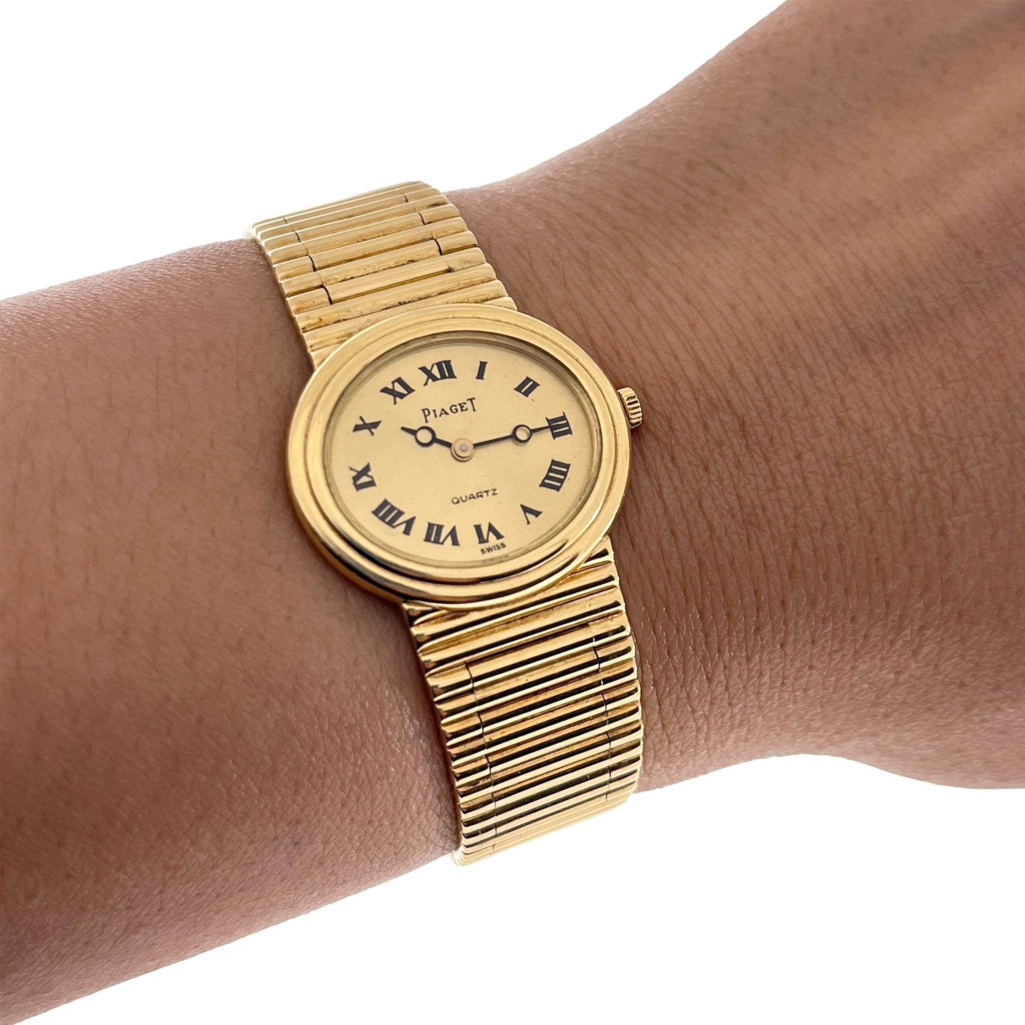 Vintage 1980s Piaget 18KT Yellow Gold Bracelet Watch Ref. 98120 G1