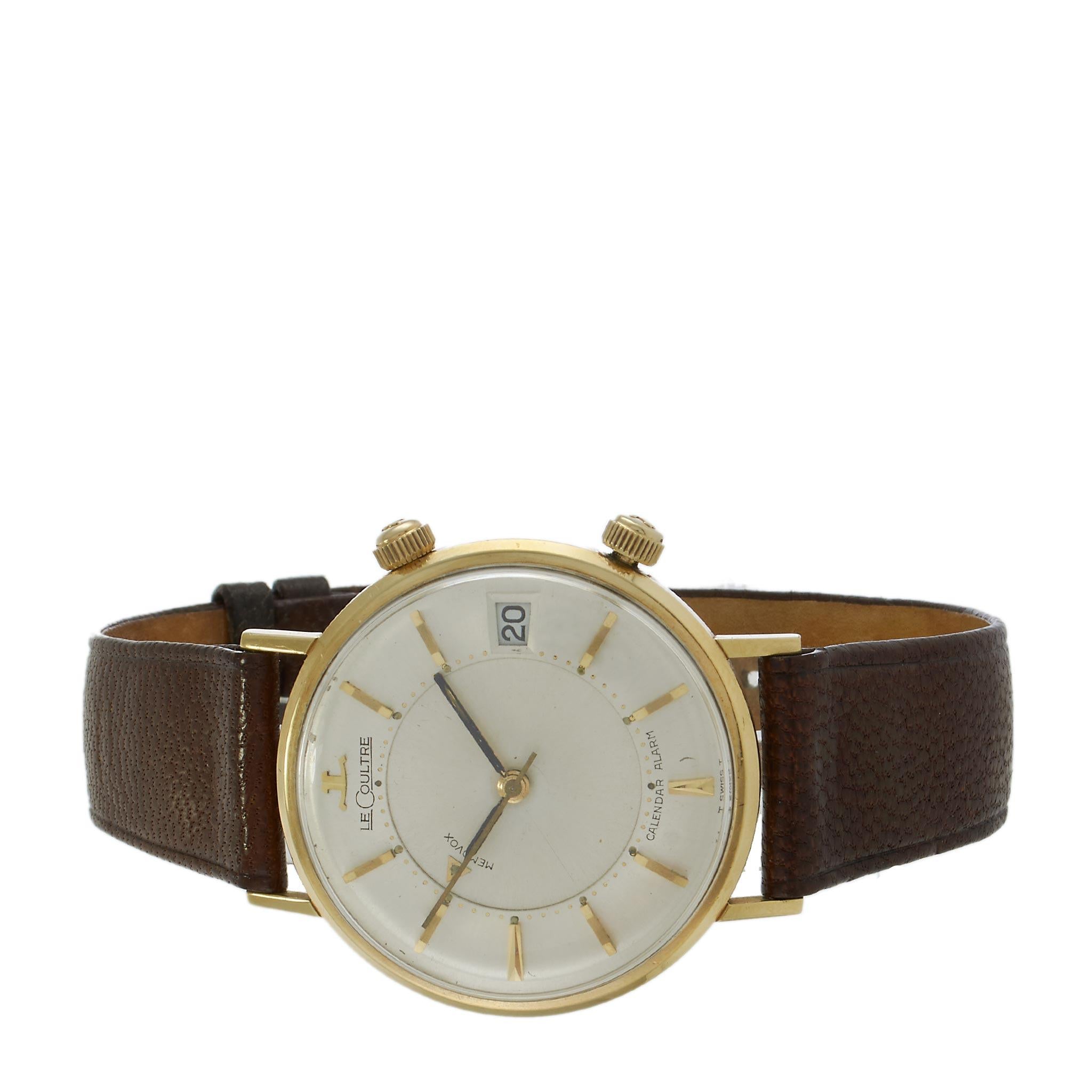 Vintage 1960s Jaeger-LeCoultre Memovox Alarm Watch in 14KT Yellow Gold