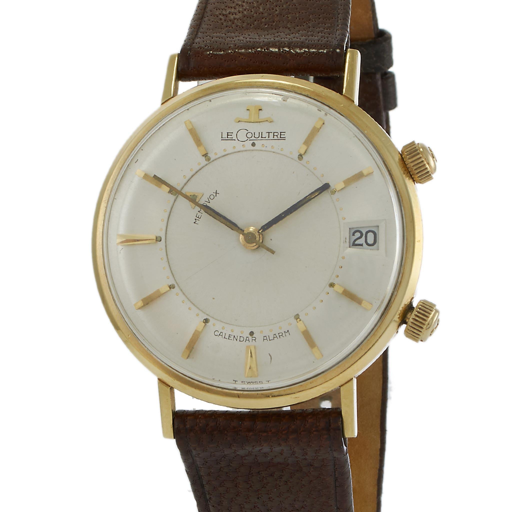 Vintage 1960s Jaeger-LeCoultre Memovox Alarm Watch in 14KT Yellow Gold