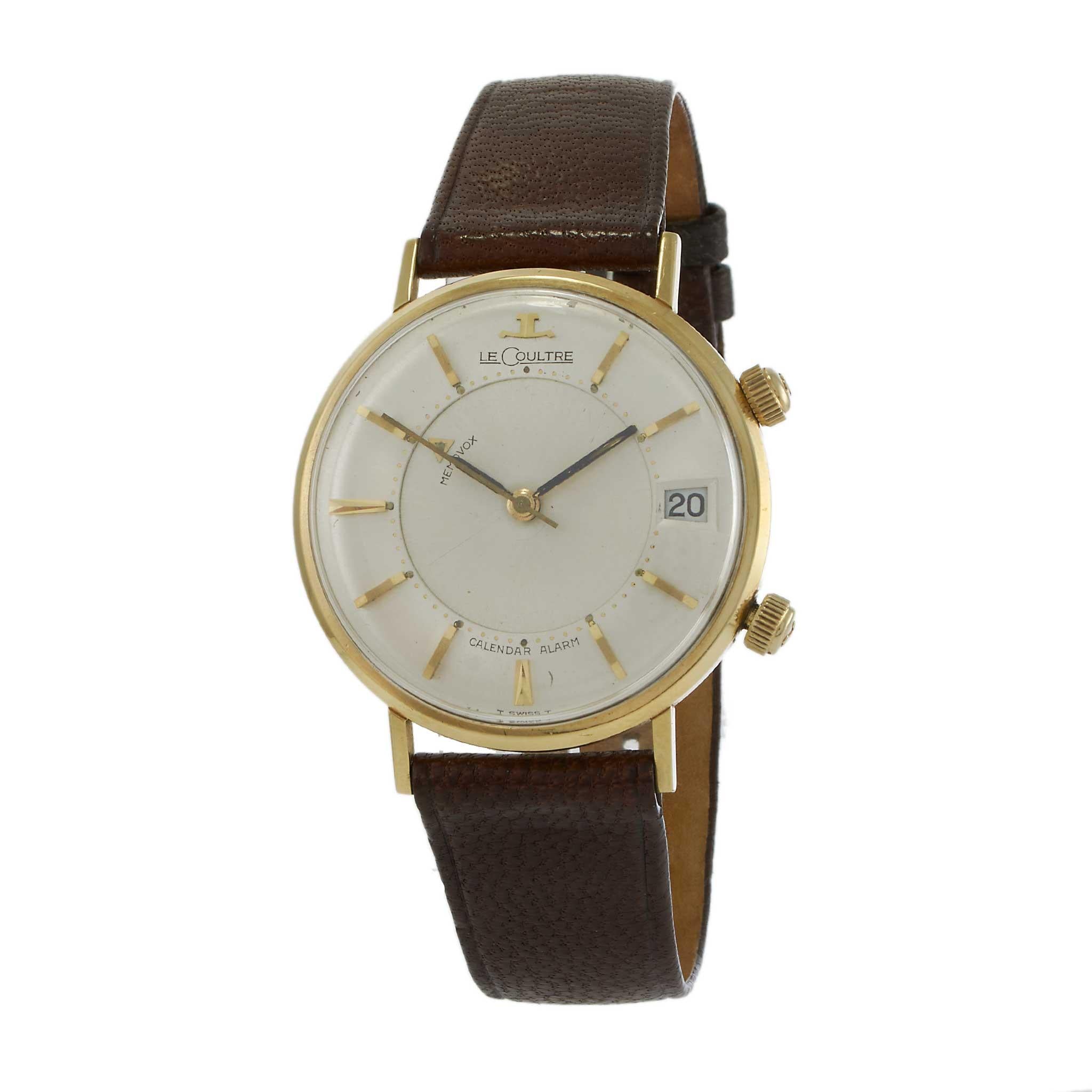 Vintage 1960s Jaeger-LeCoultre Memovox Alarm Watch in 14KT Yellow Gold