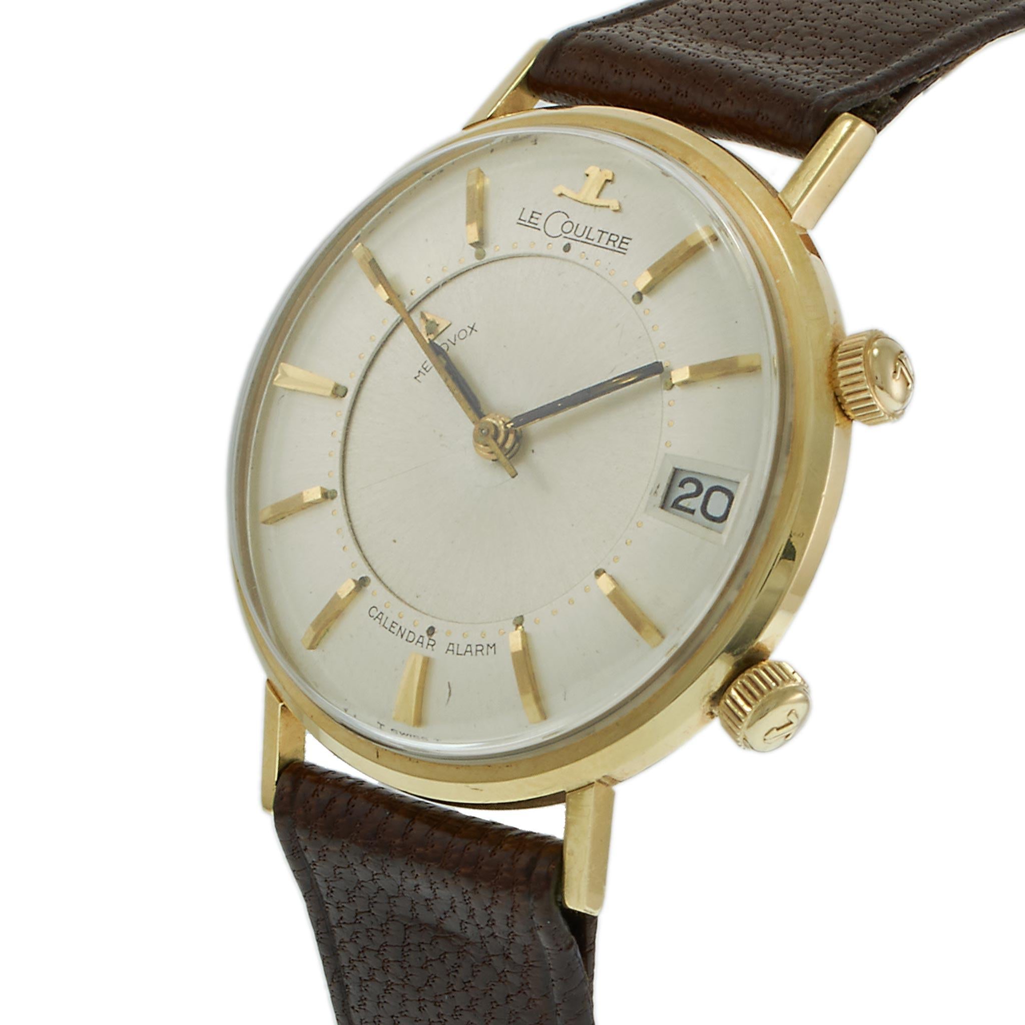 Vintage 1960s Jaeger-LeCoultre Memovox Alarm Watch in 14KT Yellow Gold