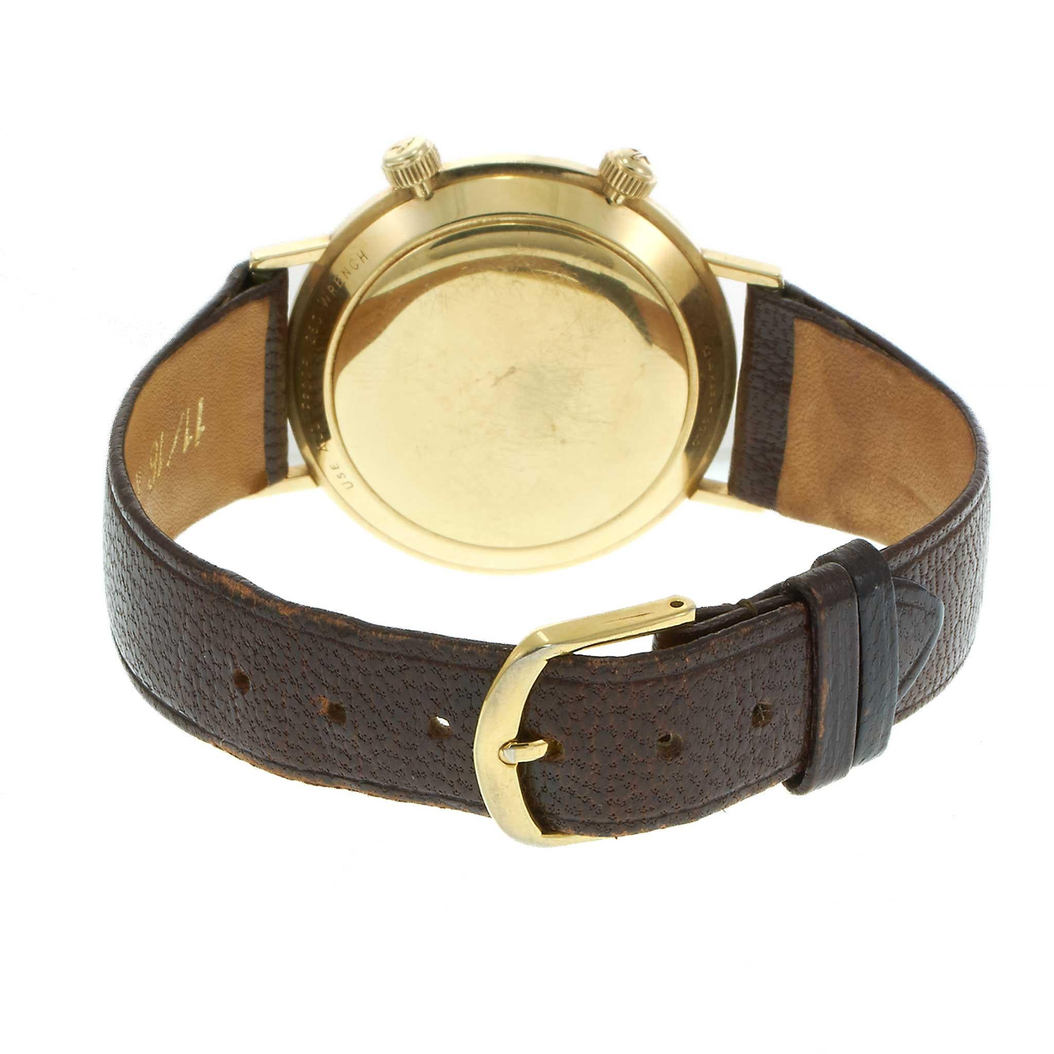 Vintage 1960s Jaeger-LeCoultre Memovox Alarm Watch in 14KT Yellow Gold