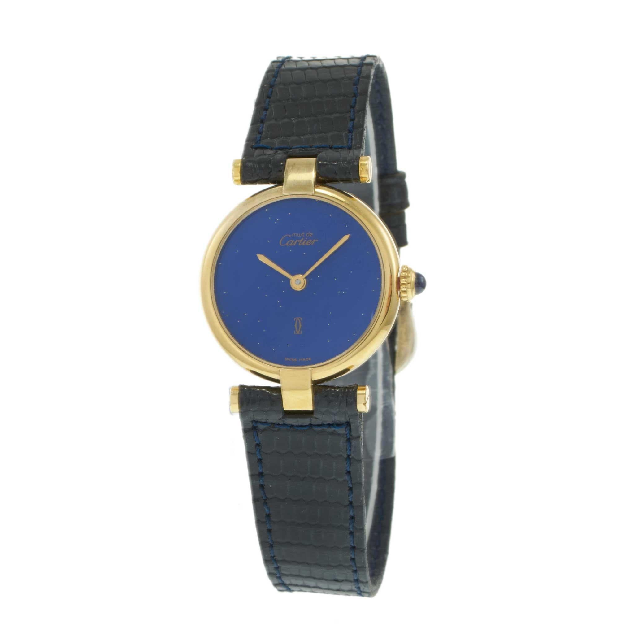 Vintage 1970s Must de Cartier Vendôme with Lapis Lazuli Dial – Quartz