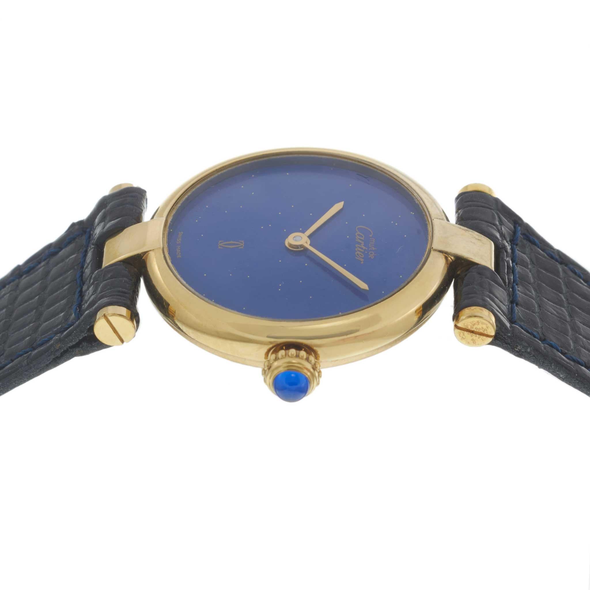 Vintage 1970s Must de Cartier Vendôme with Lapis Lazuli Dial – Quartz