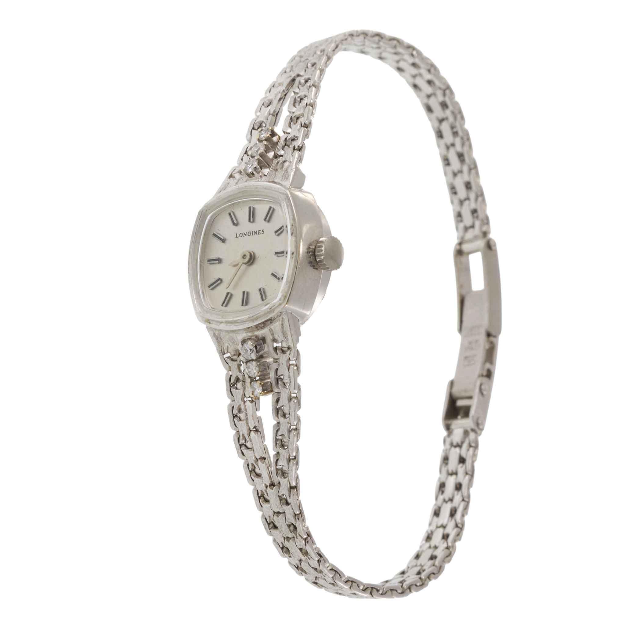 Vintage 1977 Longines 14KT White Gold Diamond Cocktail Watch