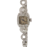 Vintage Retro Era Hamilton Ladies Platinum & 3.50ct-tw Diamond Cocktail Watch