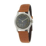 Vintage Zenith 1940s Stainless Steel Military Watch Black Dial