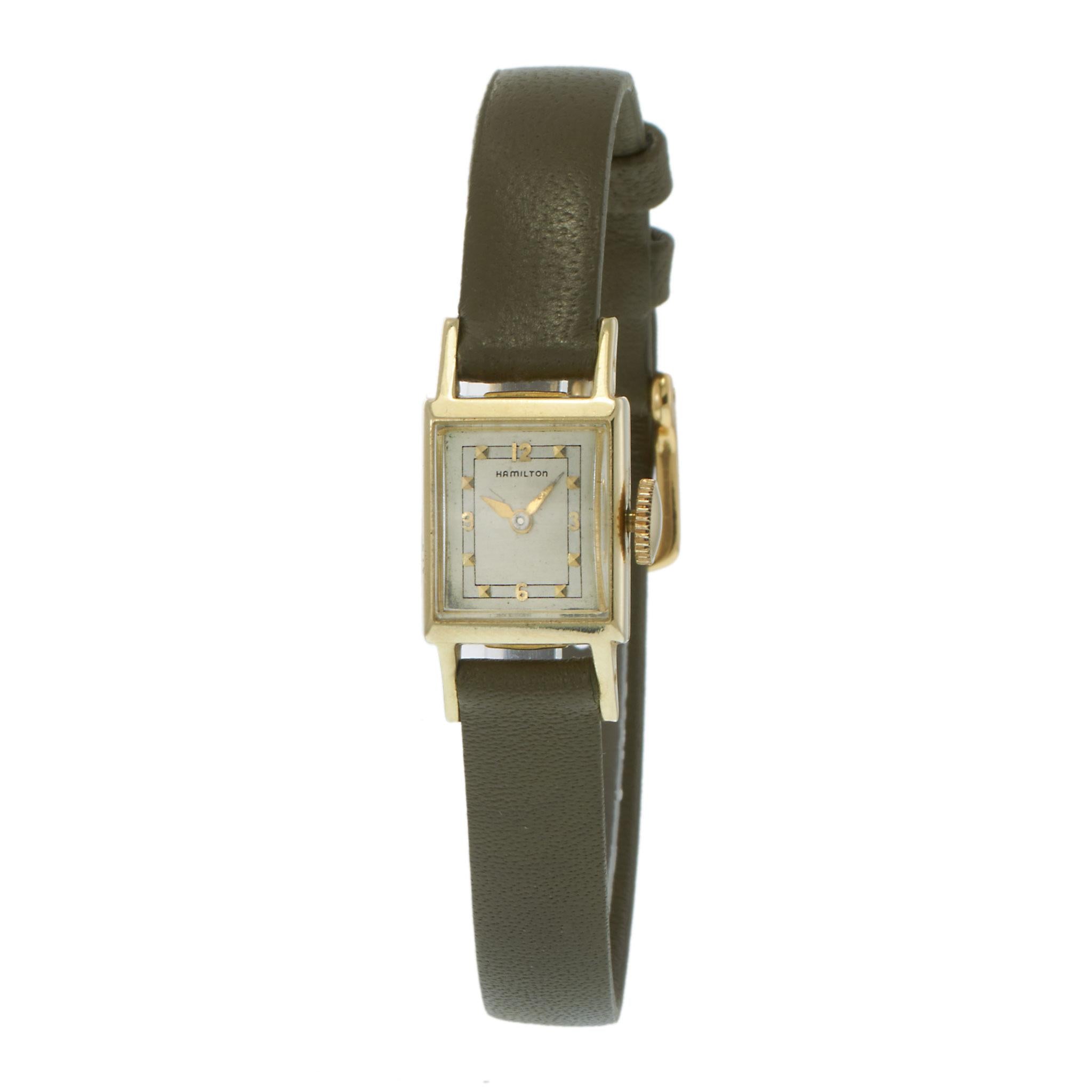 Vintage 1950s Hamilton Roberta 14KT Cocktail Watch