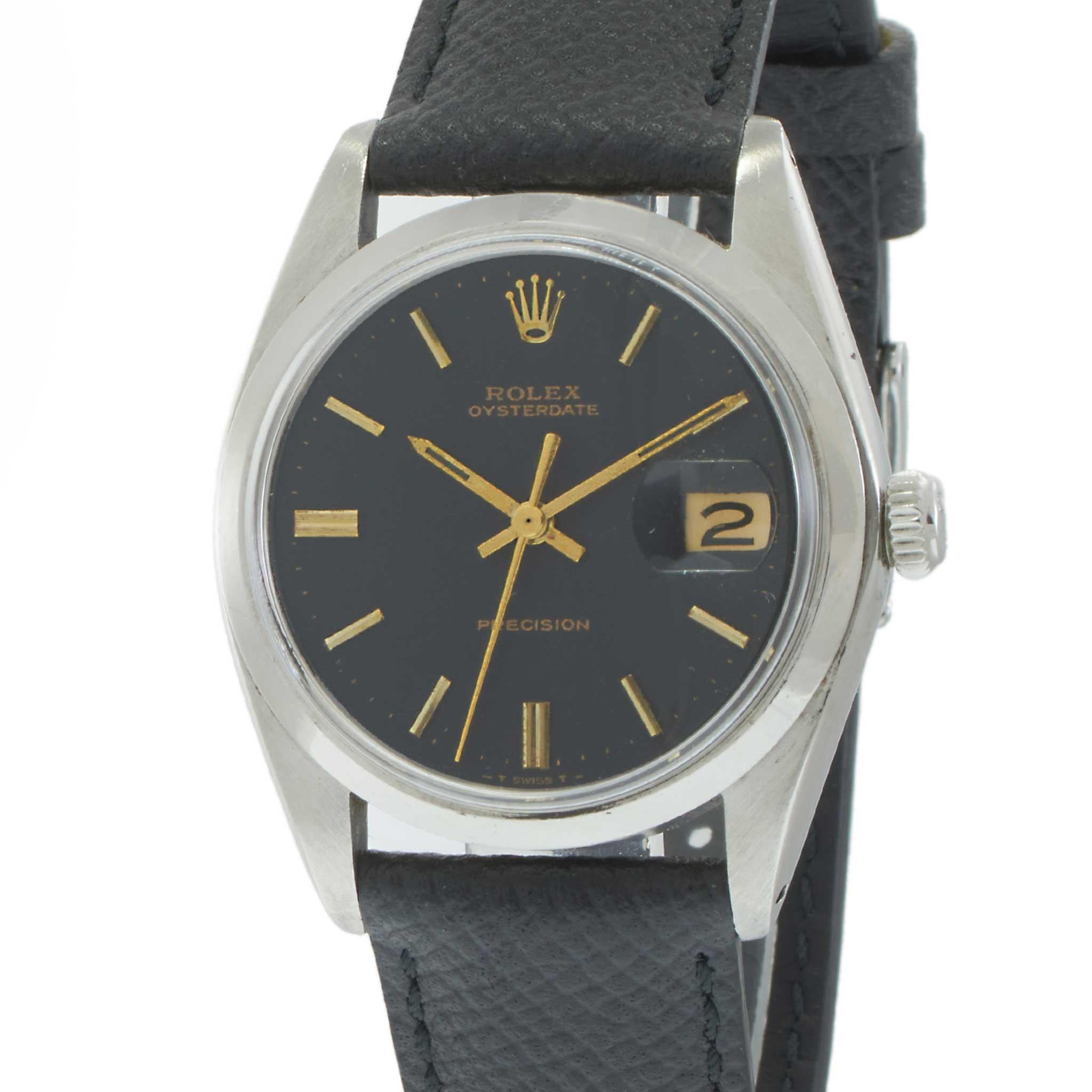 Vintage 1981 Rolex Oysterdate Ref. 6694 Black Dial 34MM