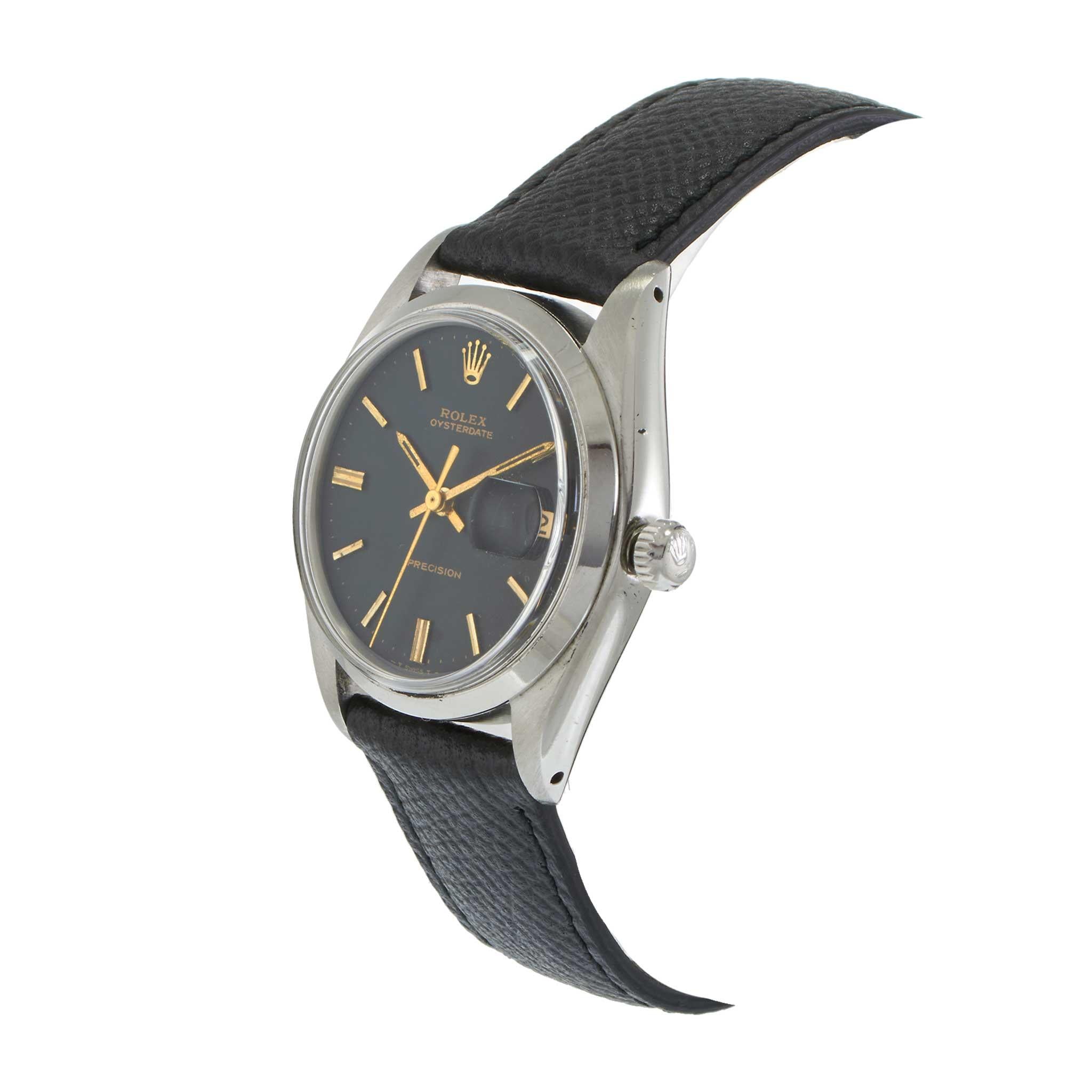 Vintage 1981 Rolex Oysterdate Ref. 6694 Black Dial 34MM