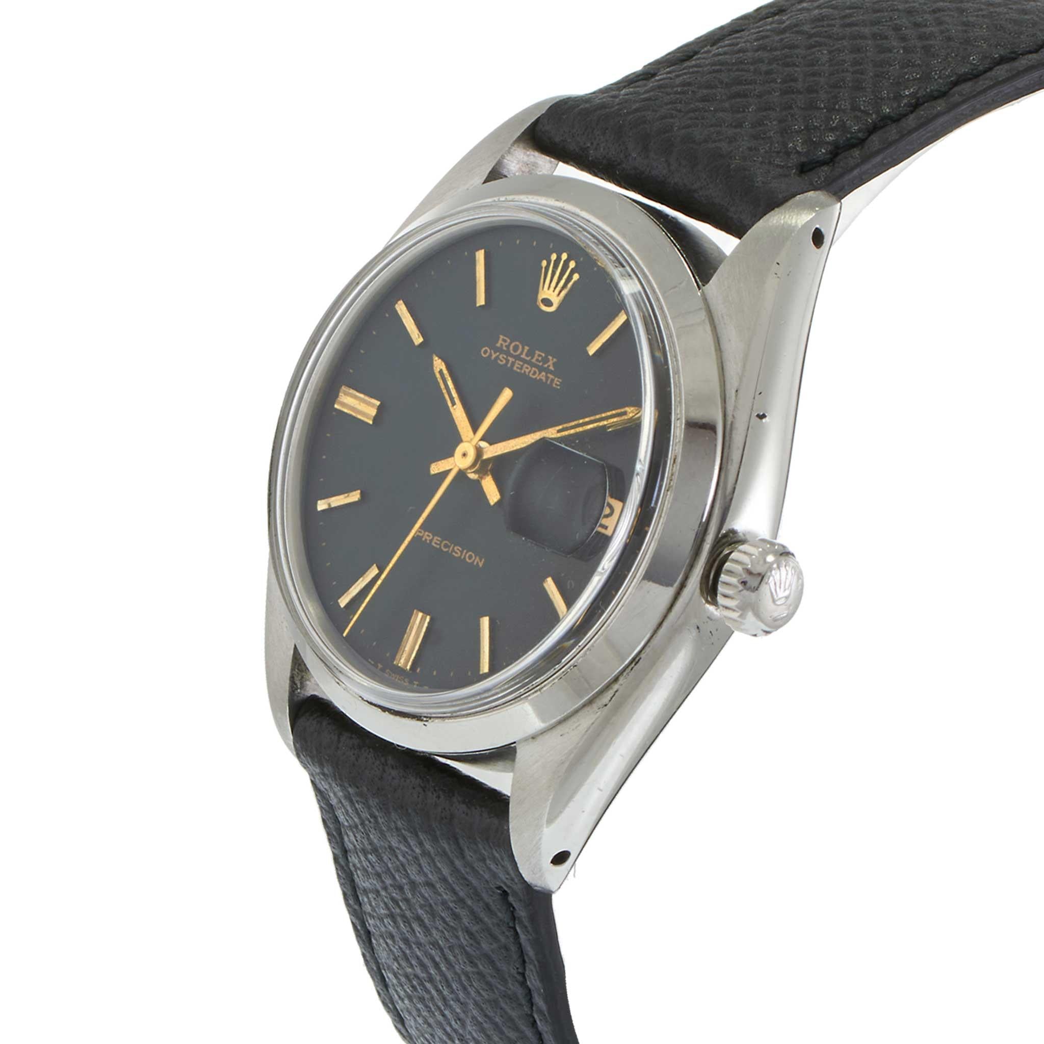 Vintage 1981 Rolex Oysterdate Ref. 6694 Black Dial 34MM