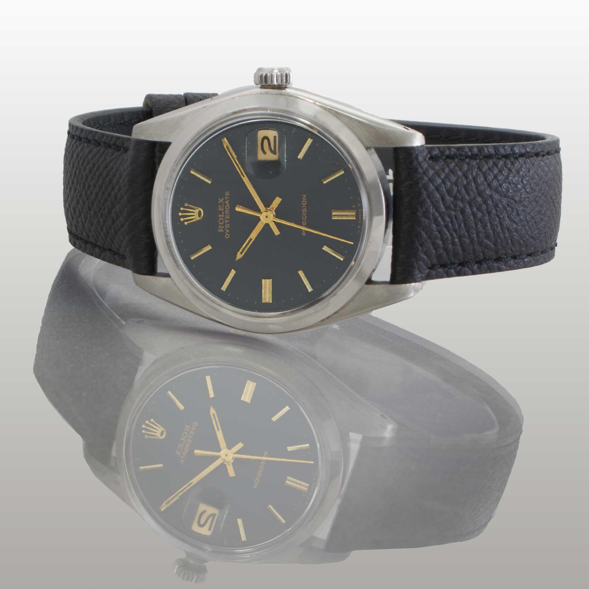 Vintage 1981 Rolex Oysterdate Ref. 6694 Black Dial 34MM