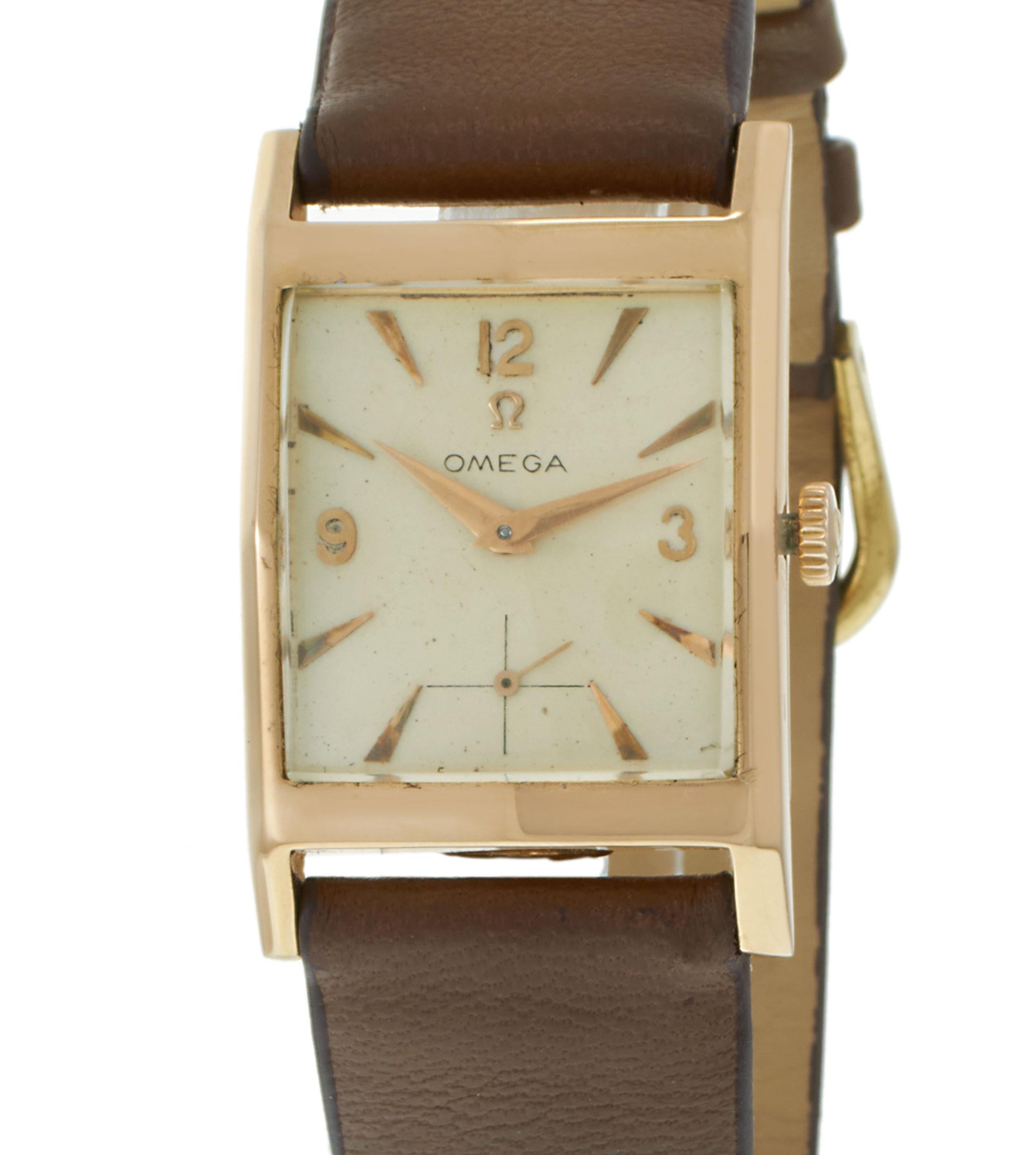 Omega 1952 De Luxe Ref. 3946 – 18KT Rose Gold, Silver Patina Dial