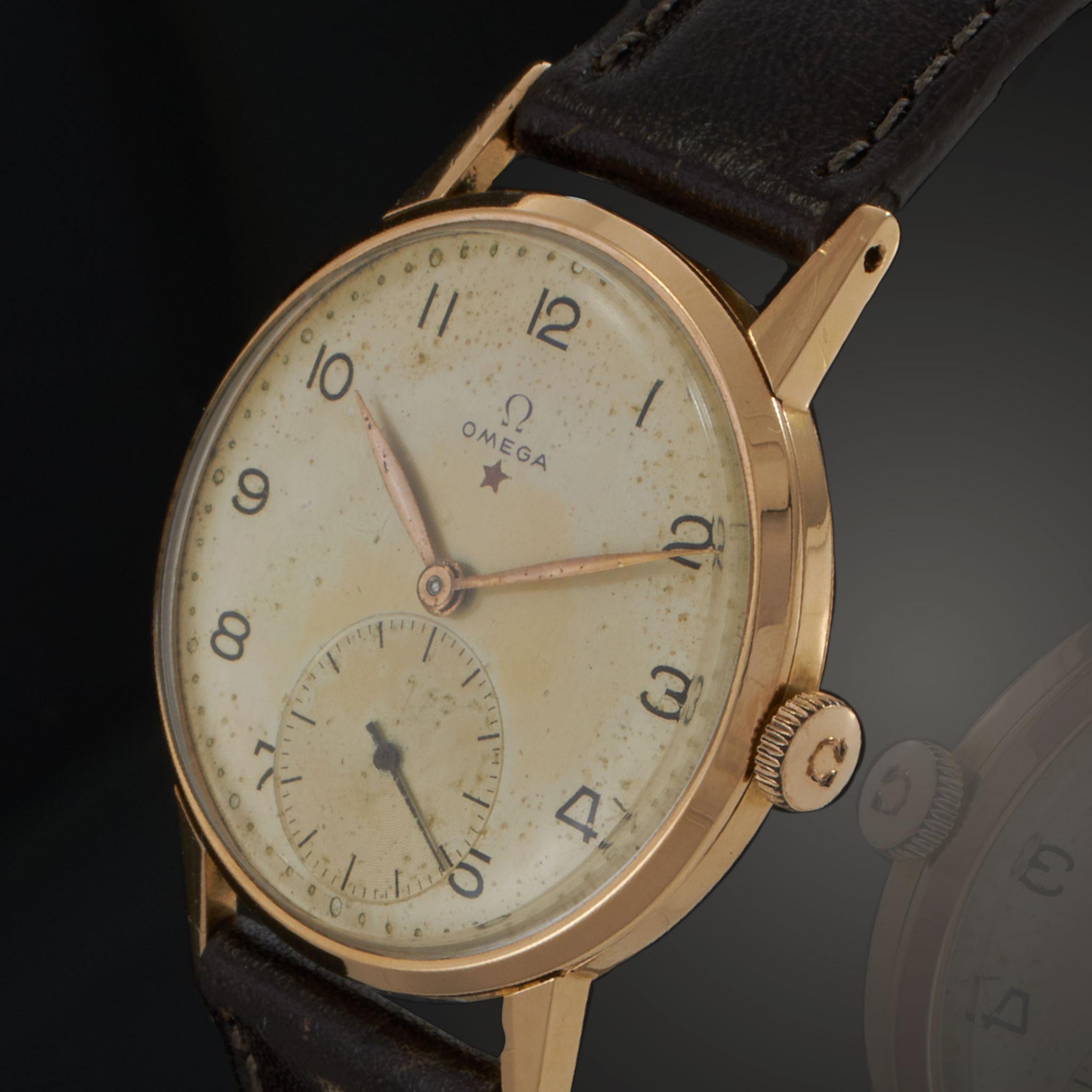 Omega 1947 Red Star Ref. 2271 – 18KT Rose Gold, Silver Dial