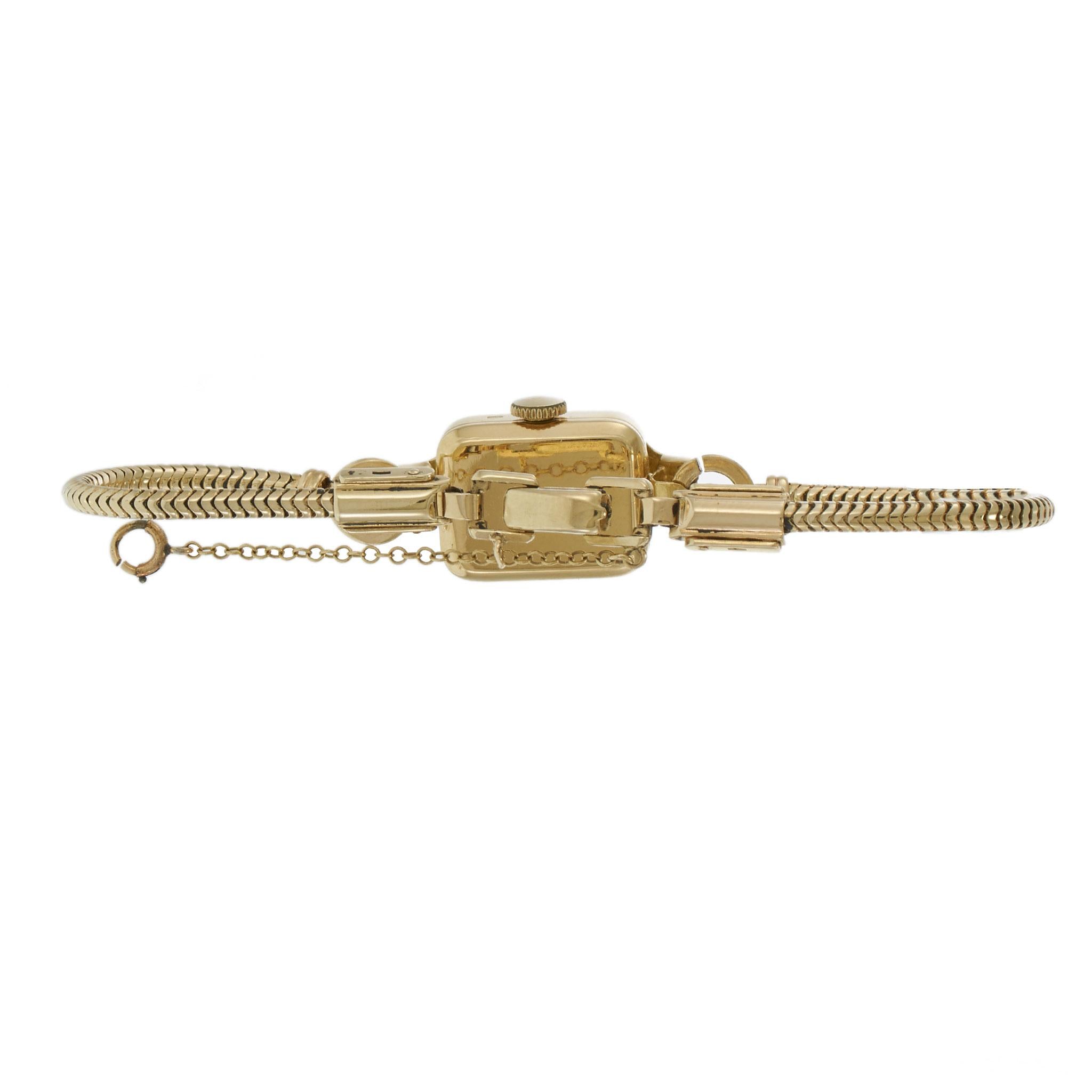 Rolex Ladies Cocktail Watch (1940s) –18KT Gold – Guilloché Dial & Snake Bracelet