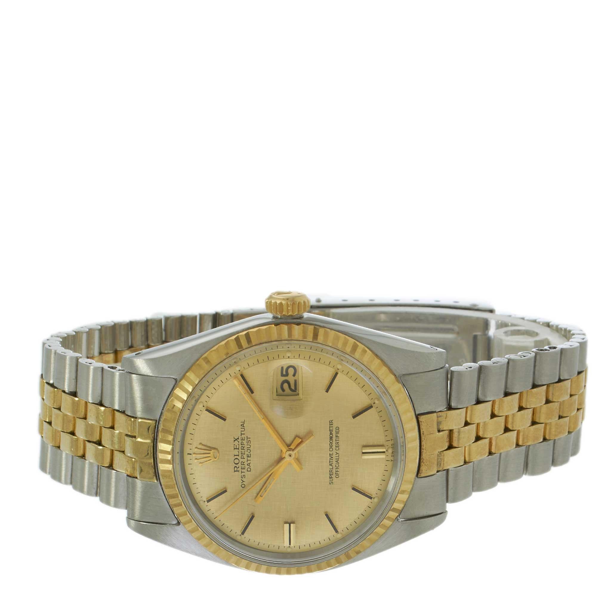 Vintage 1967 Rolex Datejust Ref. 1601 Two-Tone Champagne Linen Dial