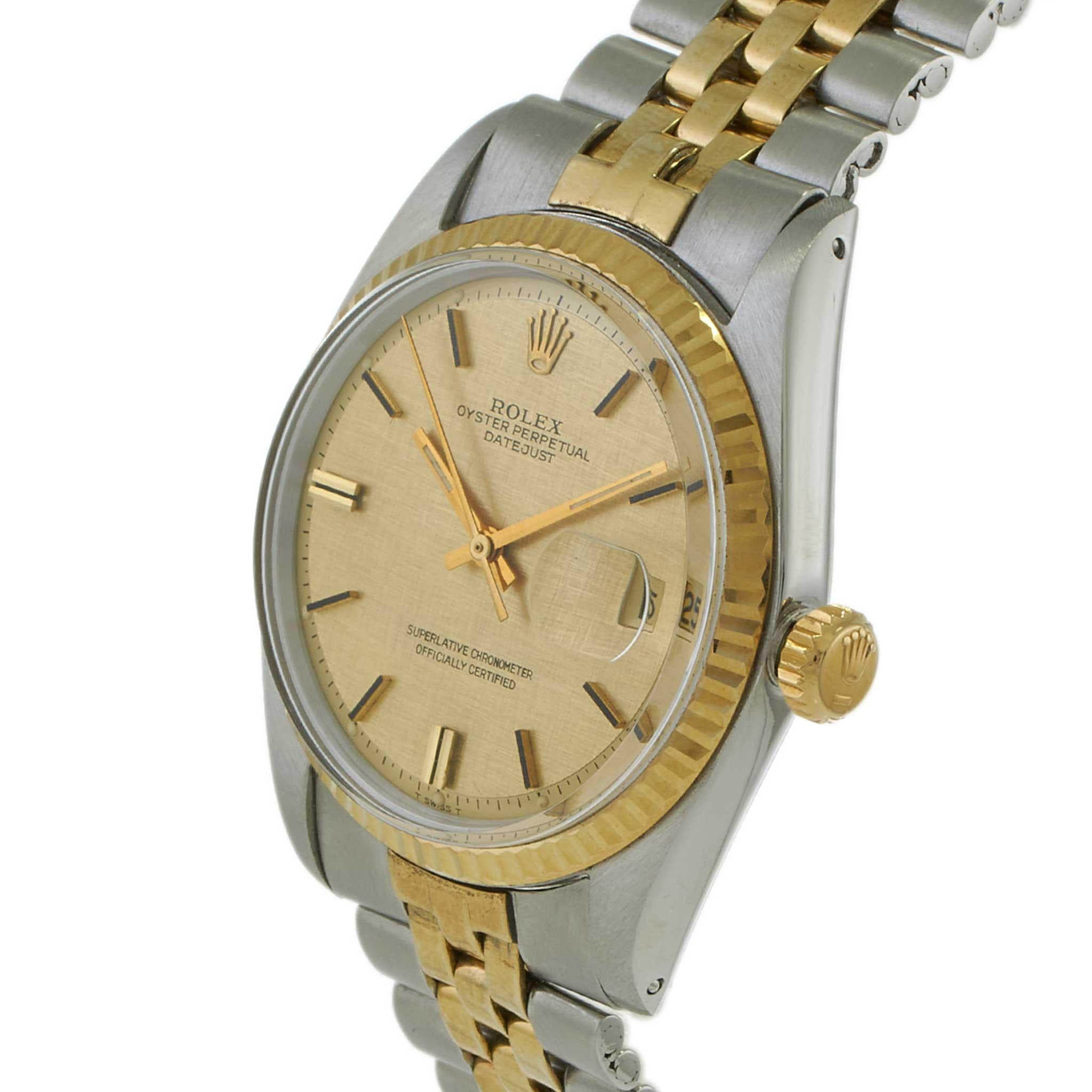 Vintage 1967 Rolex Datejust Ref. 1601 Two-Tone Champagne Linen Dial