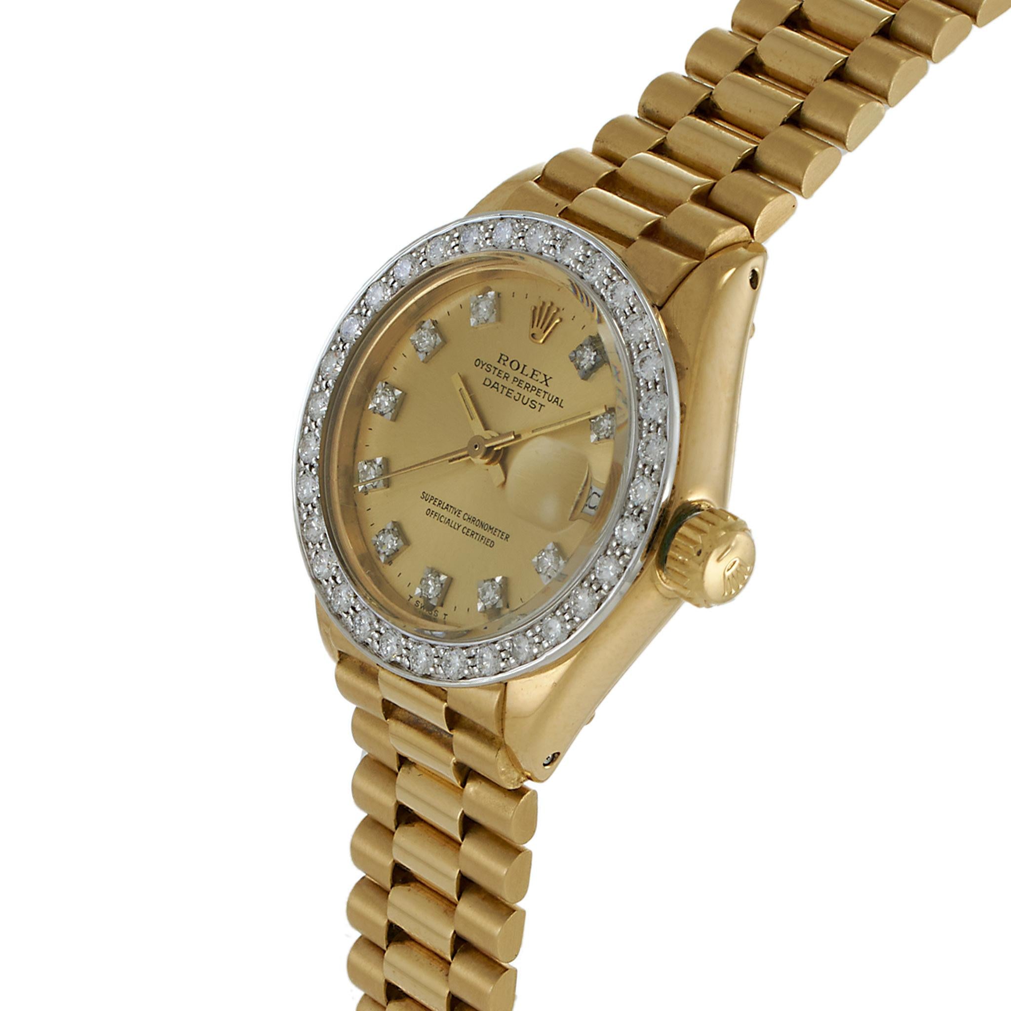 Rolex Datejust Ref. 6917 (1977) – 26MM 18KT Yellow Gold – Diamond Dial & Bezel