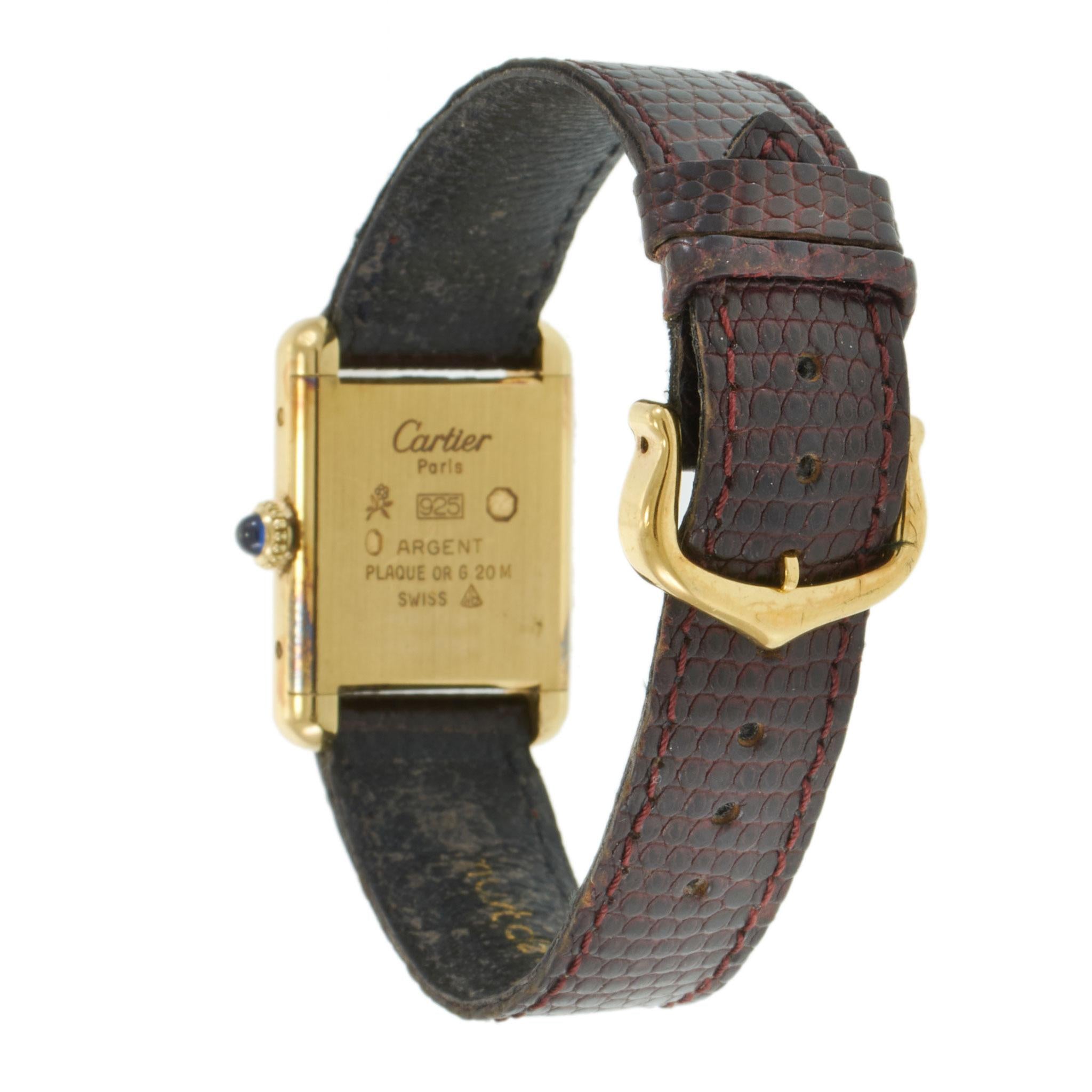 Vintage 1980s Must de Cartier Paris Manual Wind Watch