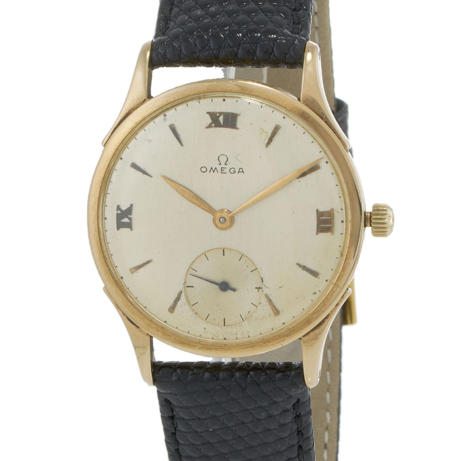 Vintage 1940 Omega 14KT Gold Sub-Seconds Dress Watch
