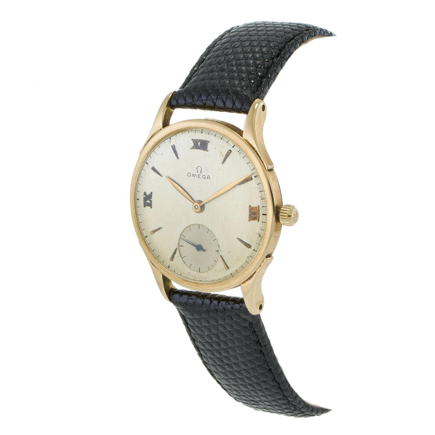 Vintage 1940 Omega 14KT Gold Sub-Seconds Dress Watch