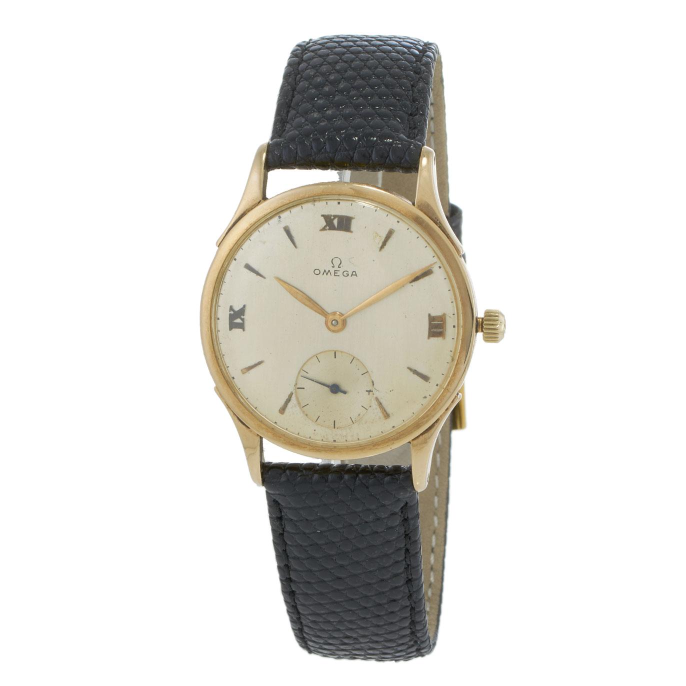 Vintage 1940 Omega 14KT Gold Sub-Seconds Dress Watch