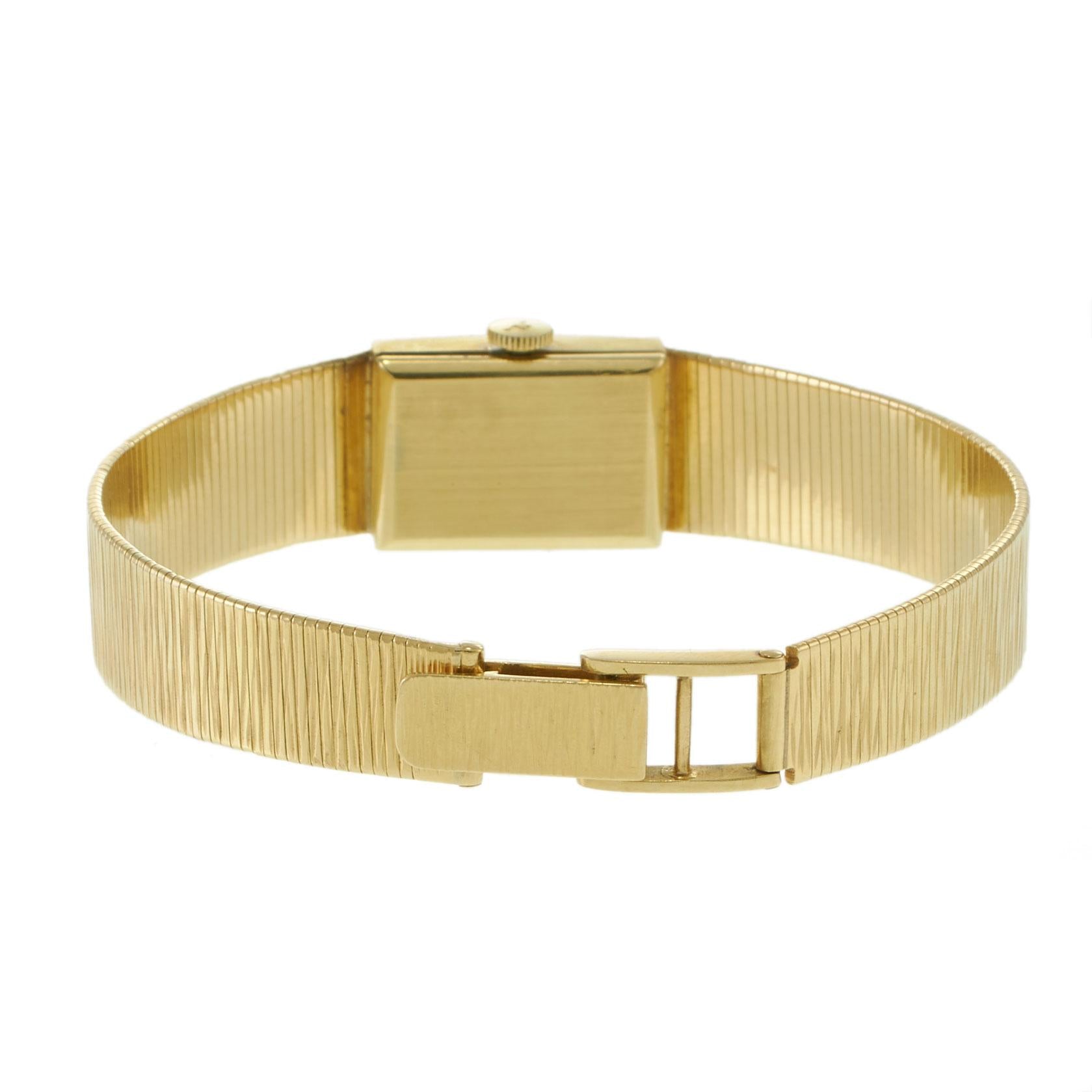 Vintage 1970 Jaeger-LeCoultre Club 18KT Gold Rectangular Bracelet Watch