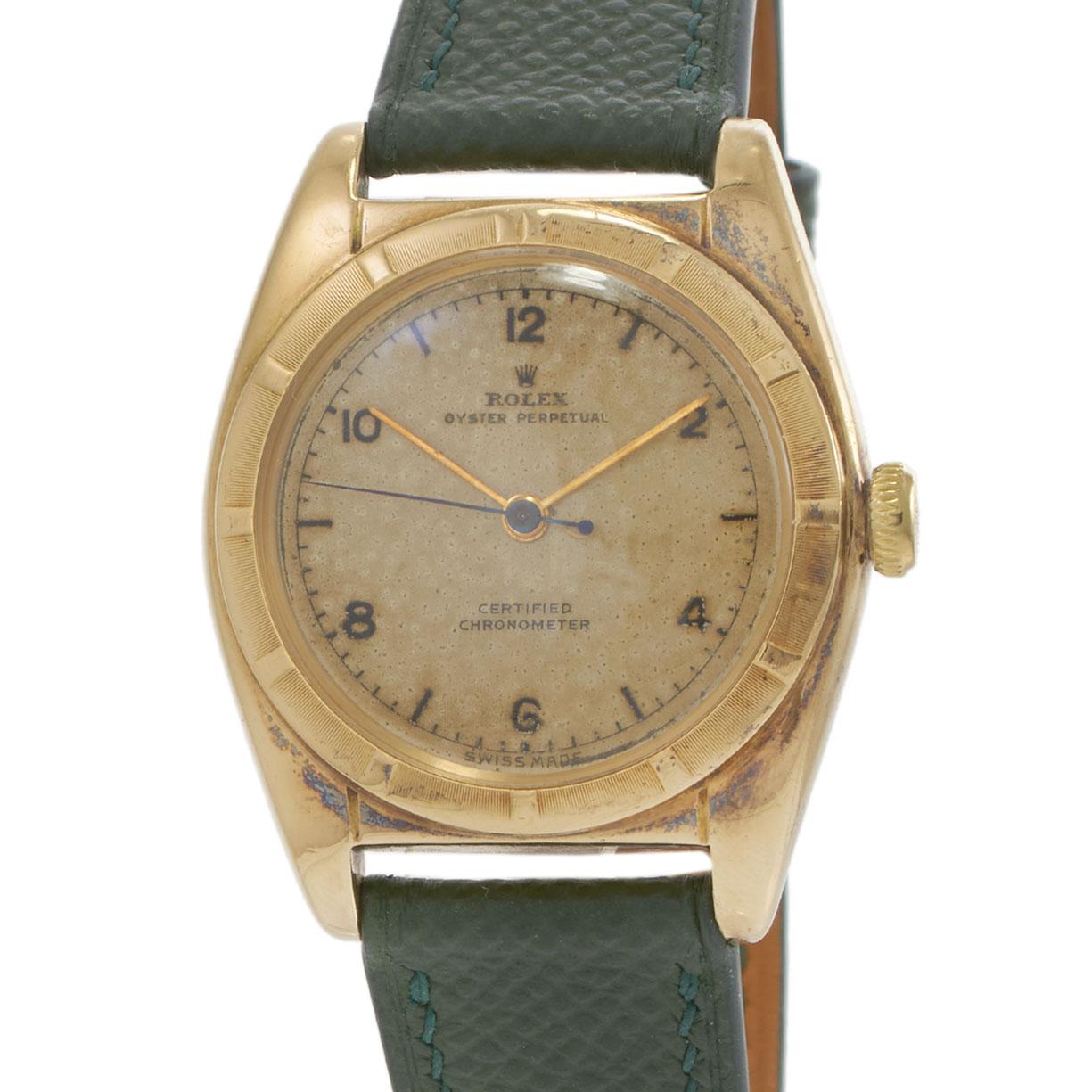 Vintage 1949 Rolex Oyster Perpetual Chronometer Ref. 5011 18KT Gold "Bubbleback"