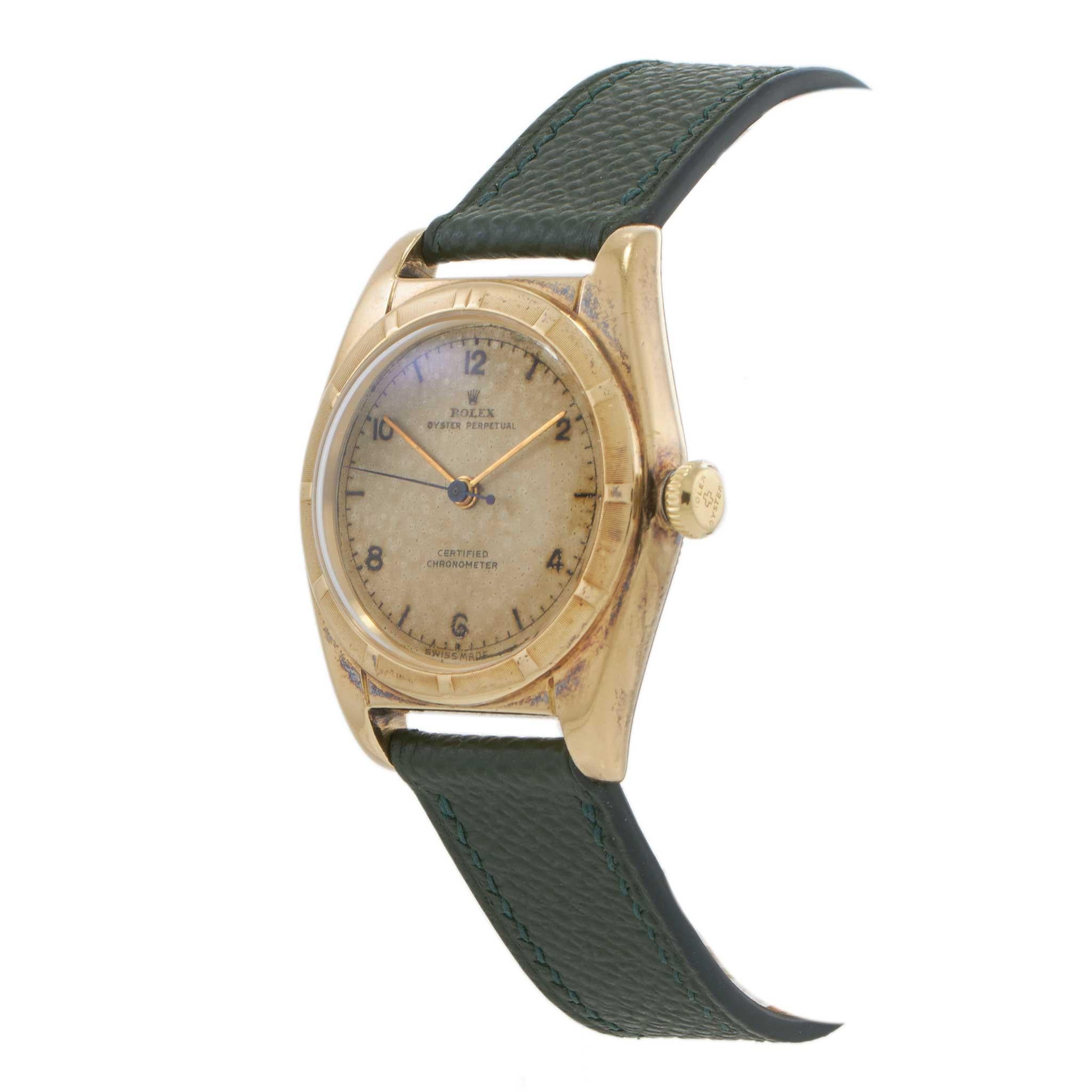 Vintage 1949 Rolex Oyster Perpetual Chronometer Ref. 5011 18KT Gold "Bubbleback"