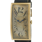 Vintage 1930s Zenith Jumbo 18KT Gold Curved Rectangular Art Deco Dial