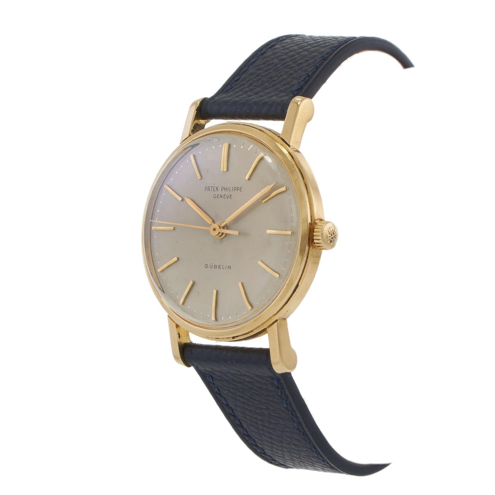 Vintage 1963 Patek Philippe Ref. 3423 18KT Gold Double-Signed Gübelin Dial