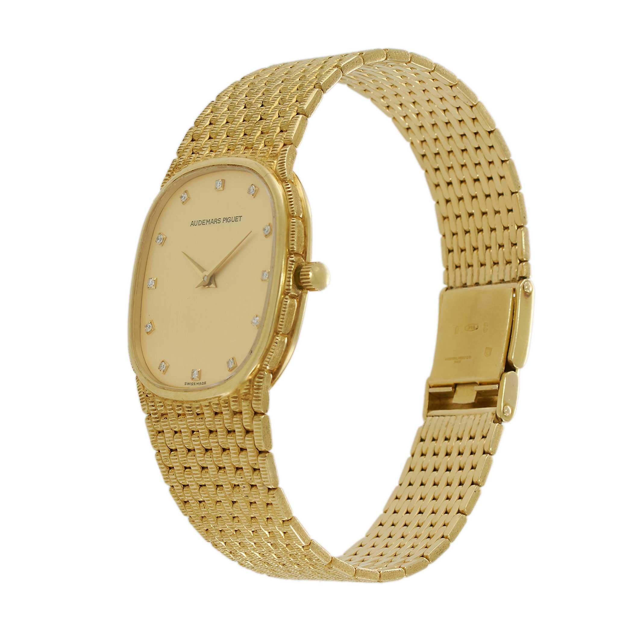 Vintage 1980's Audemars Piguet Cobra 18KT Yellow Gold Diamond-Set Watch