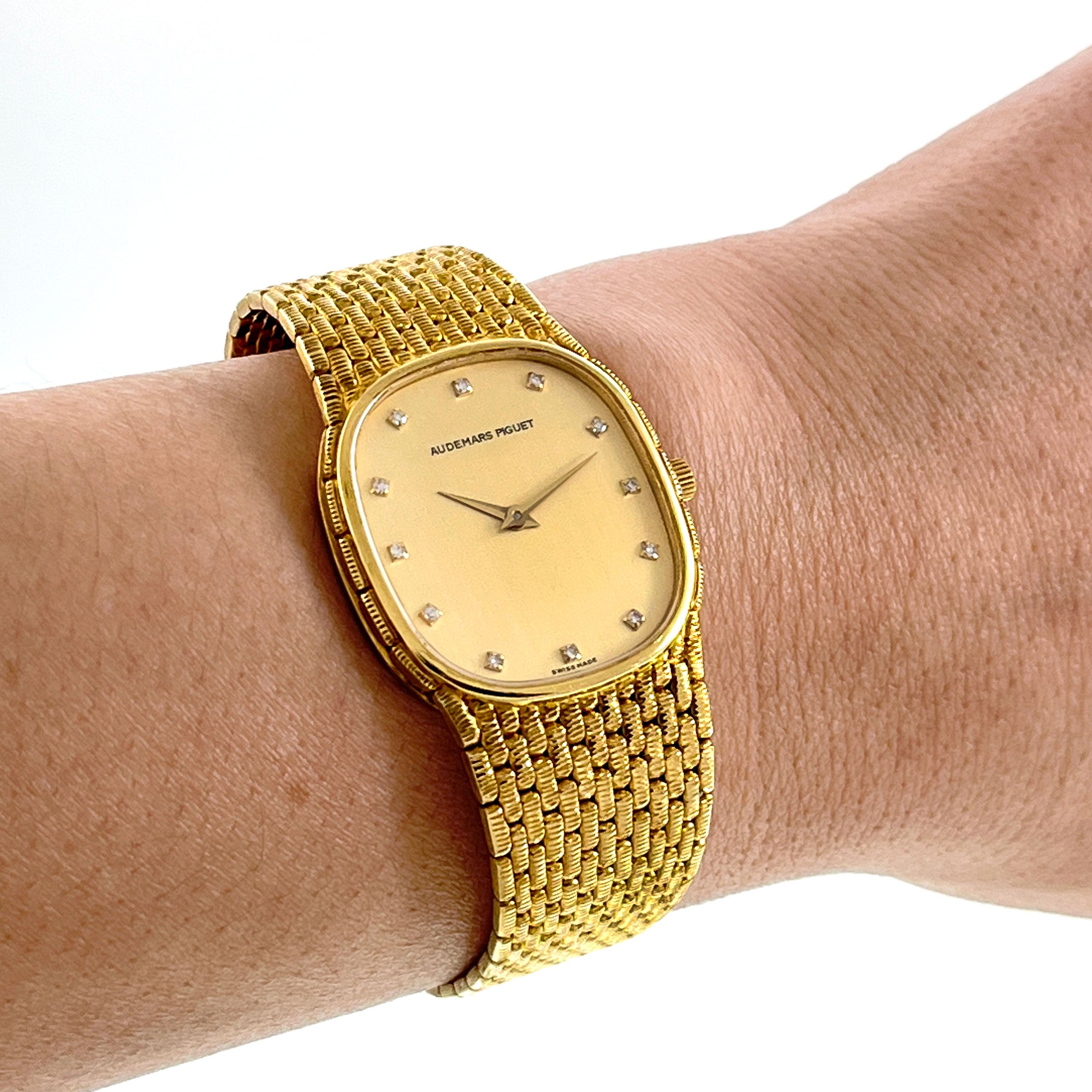 Vintage 1980's Audemars Piguet Cobra 18KT Yellow Gold Diamond-Set Watch