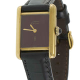 Vintage 1980s Must de Cartier Paris Vermeil Burgundy Lacquer Dial – Manual Wind