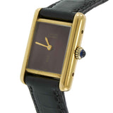 Vintage 1980s Must de Cartier Paris Vermeil Burgundy Lacquer Dial – Manual Wind