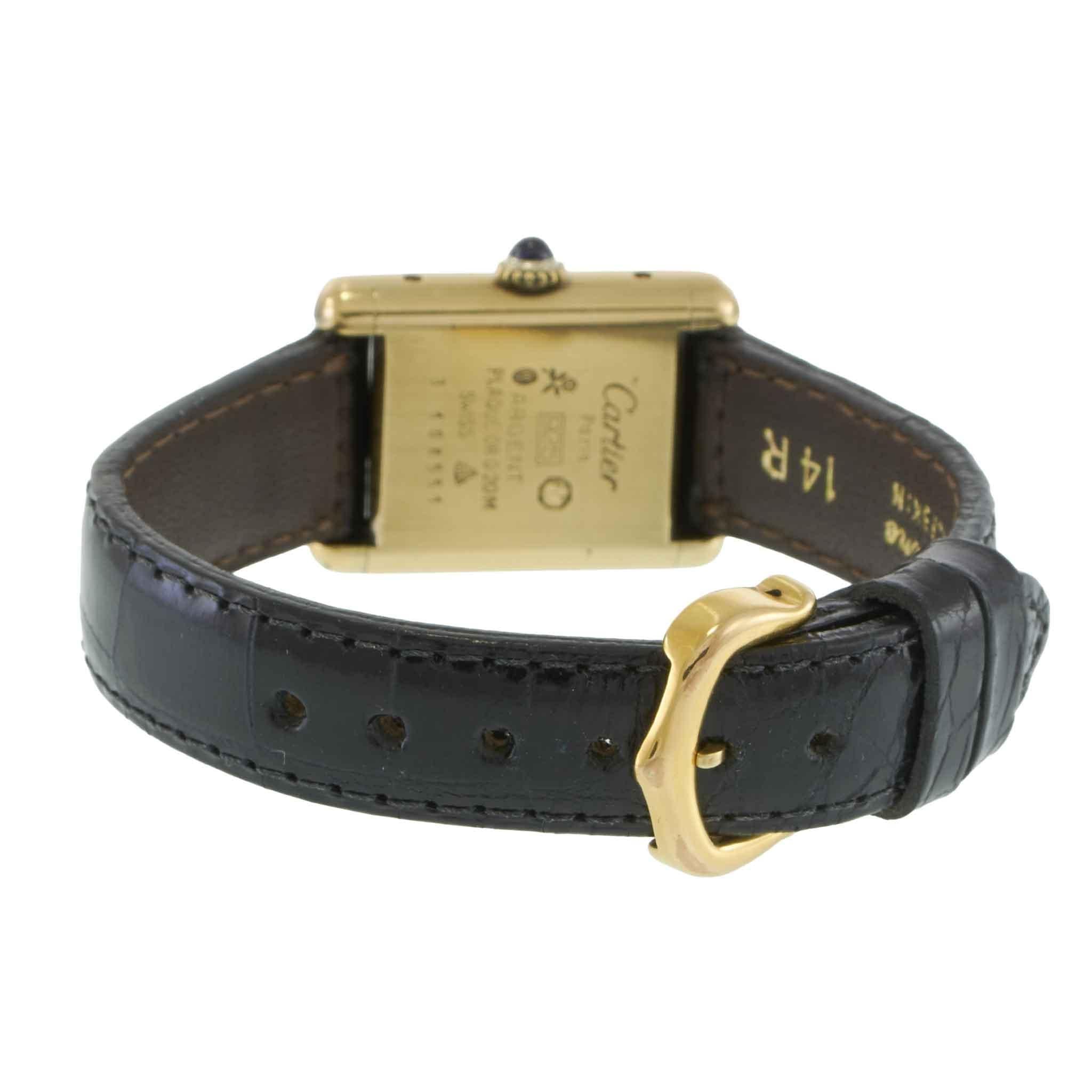 Vintage 1980s Must de Cartier Paris Vermeil Burgundy Lacquer Dial – Manual Wind