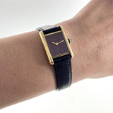 Vintage 1980s Must de Cartier Paris Vermeil Burgundy Lacquer Dial – Manual Wind