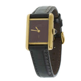 Vintage 1980s Must de Cartier Paris Vermeil Burgundy Lacquer Dial – Manual Wind