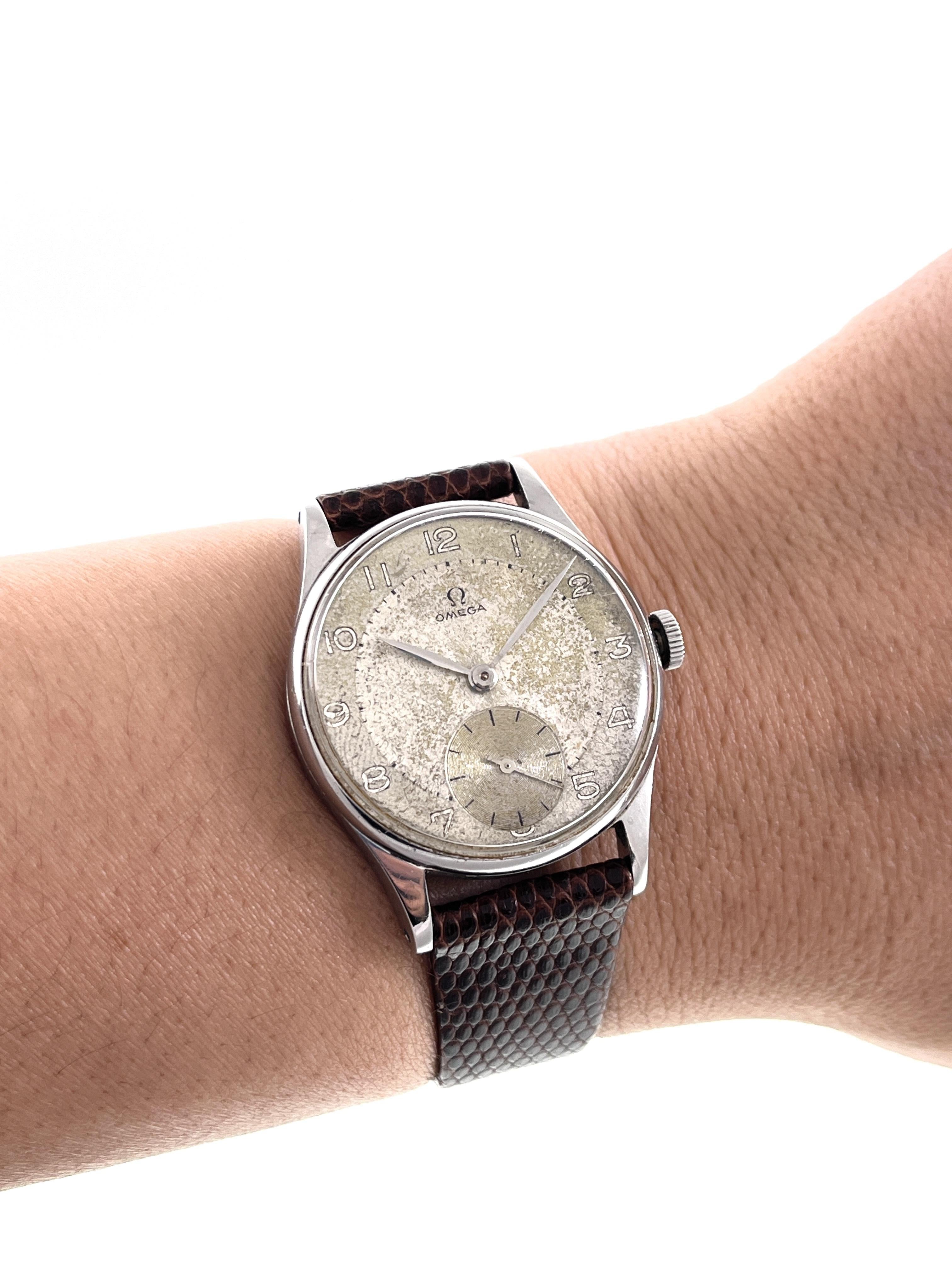 Vintage 1950 Omega Stainless Steel Manual Wind Watch Ref. 2540-7