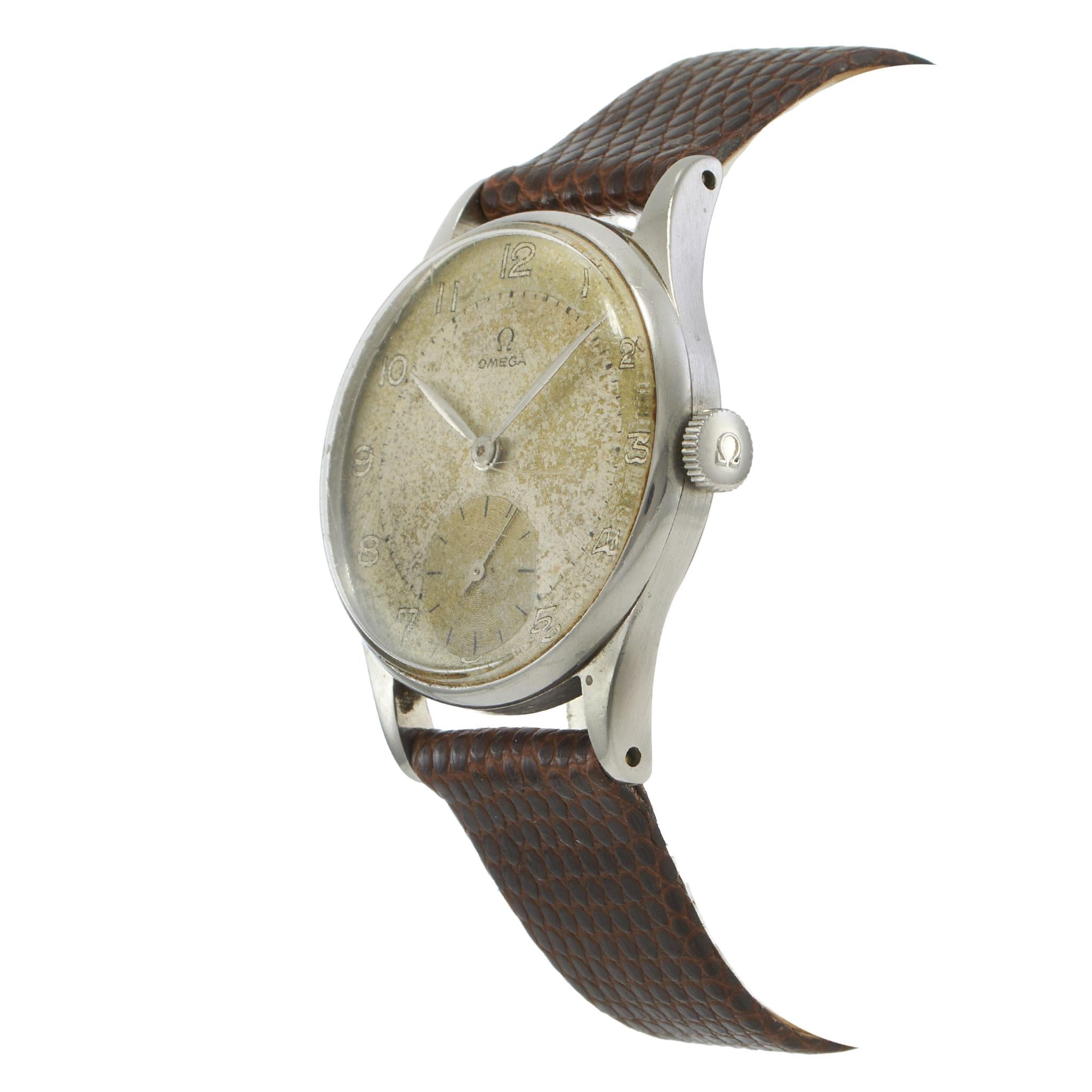 Vintage 1950 Omega Stainless Steel Manual Wind Watch Ref. 2540-7