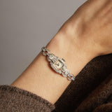 Vintage Retro Era Hamilton Ladies Platinum & 3.50ct-tw Diamond Cocktail Watch