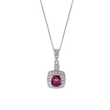 18KT/14KT White Gold Ruby And Diamond Pendant