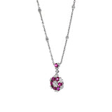 18KT White Gold Ruby and Diamond Necklace