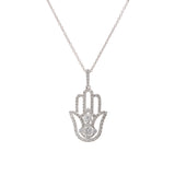 18KT White Gold Diamond Hamsa Pendant