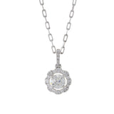 18KT White Gold Halo Diamond Necklace