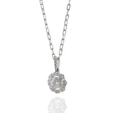 18KT White Gold Halo Diamond Necklace